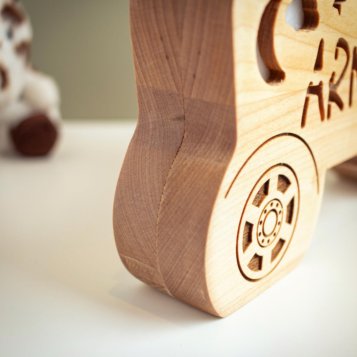 Tractor Night Light, Personalized Wooden Kids Lamp, Custom Baby Name Light, Farm