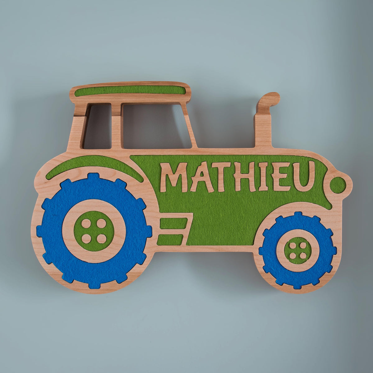 Custom Wooden Tractor Name Sign, Farm Nursery Decor, Personalized Kids Door Sign