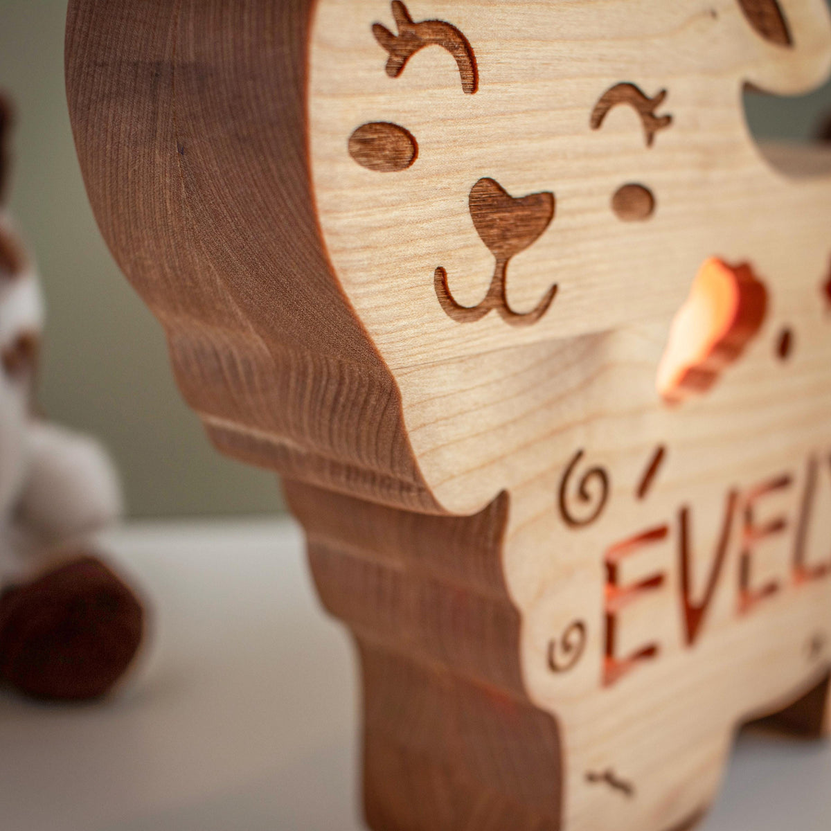 Personalized Wooden Goat Night Light | Custom Name Kids Lamp | Unique Baby Showe