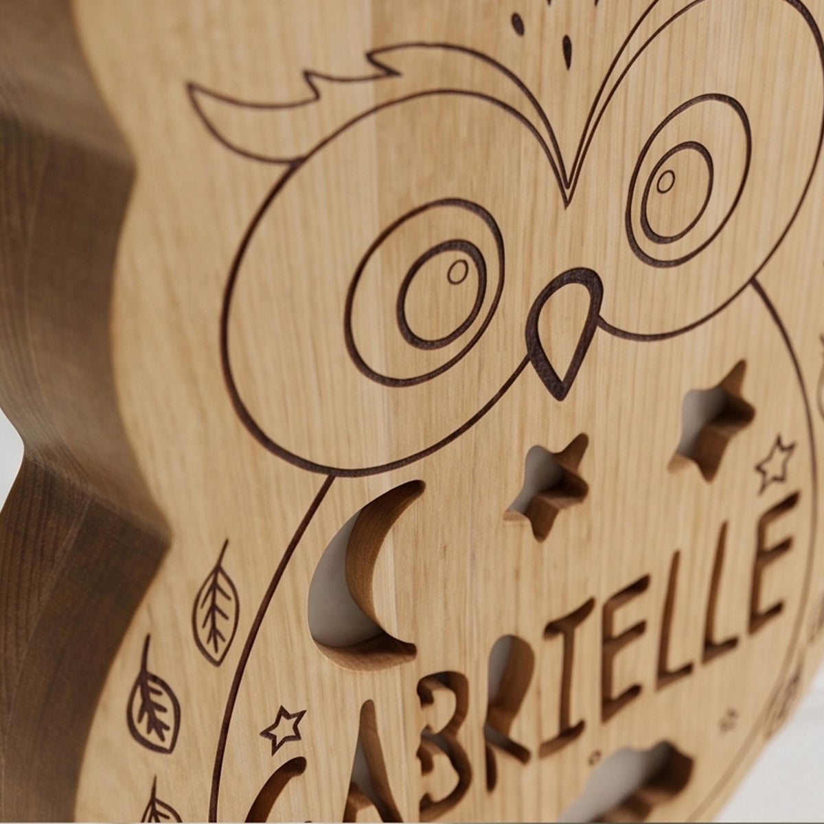 Solid Wood Owl Night Light | Dimmable LED Kids Lamp | Baby Nursery Decor