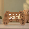 Personalized Wooden Gamer Controller Night Light, Engraved Name Gaming Lamp for 