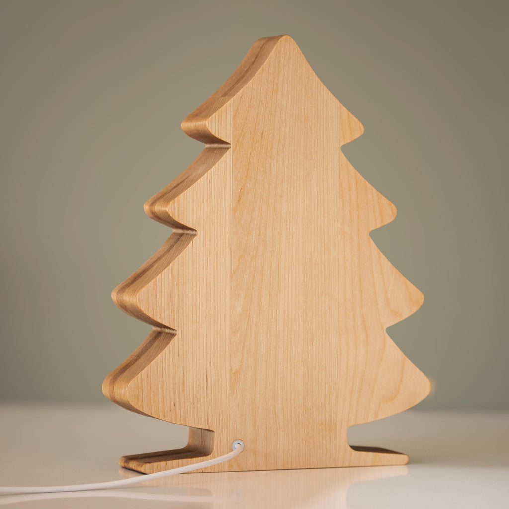 Personalized Christmas Tree Night Light, Wooden Family Name Lamp, Christmas Gift