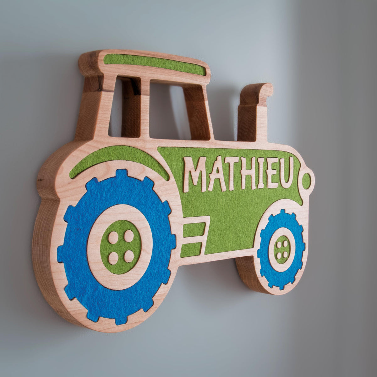 Custom Wooden Tractor Name Sign, Farm Nursery Decor, Personalized Kids Door Sign