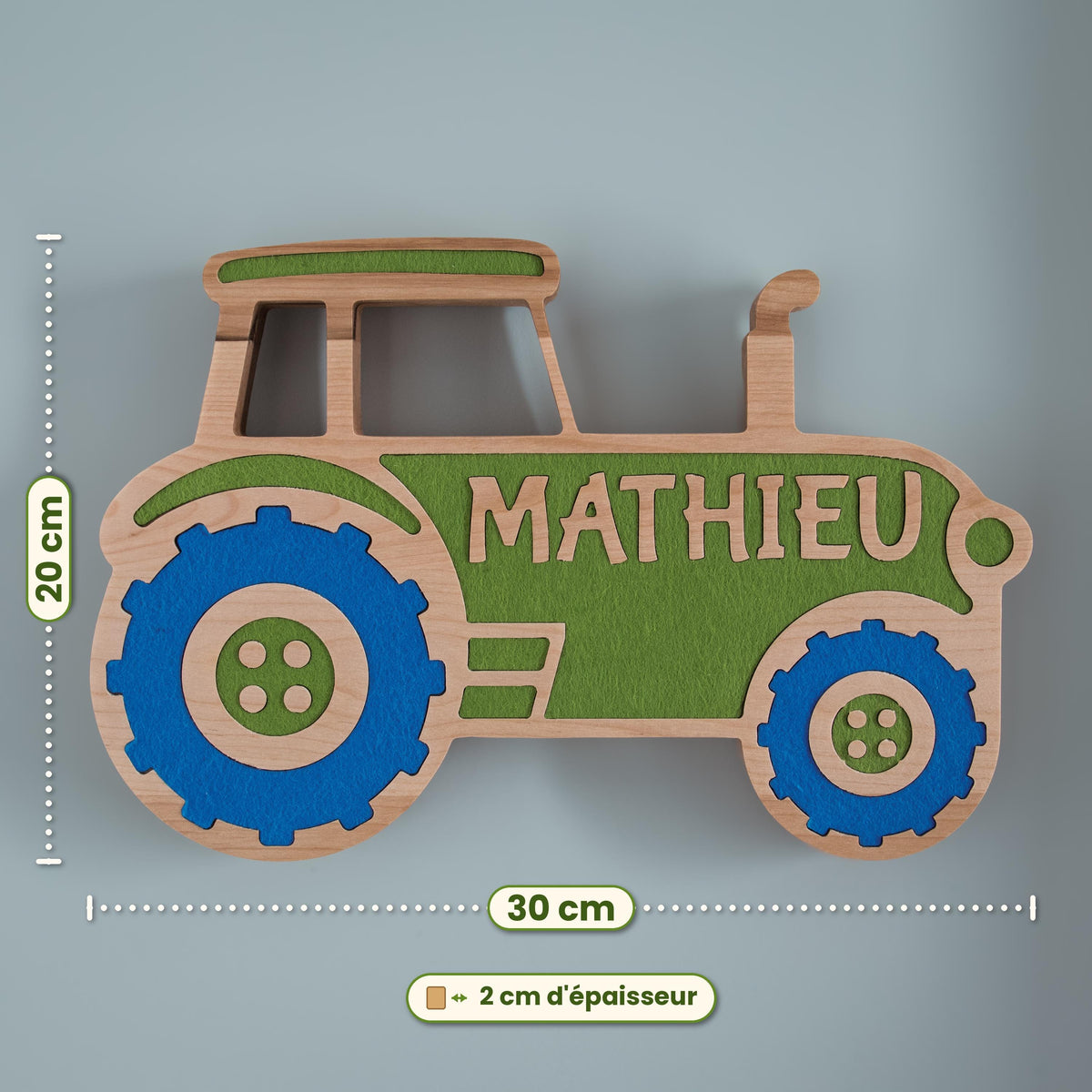 Custom Wooden Tractor Name Sign, Farm Nursery Decor, Personalized Kids Door Sign