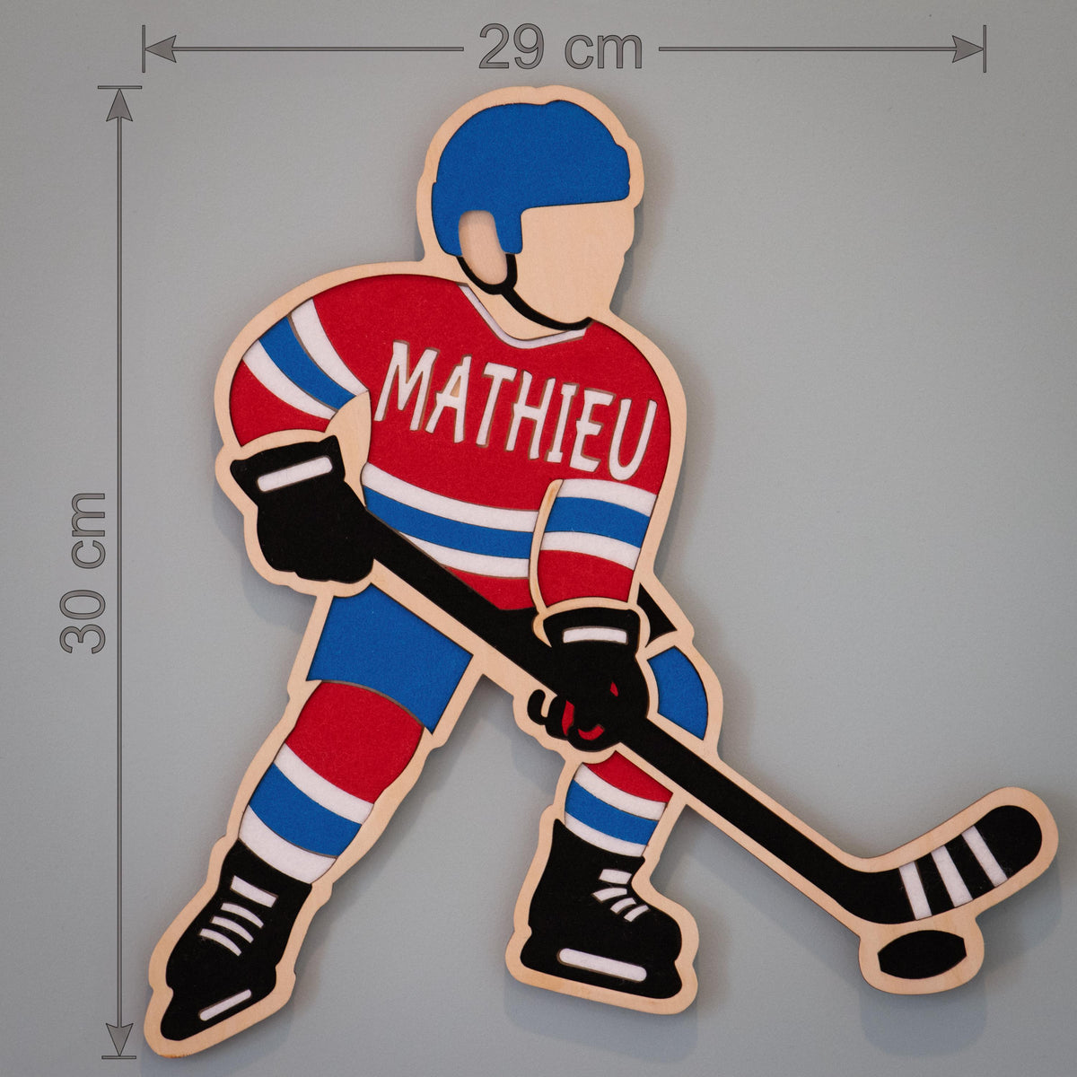 Hockey Door Sign Personalized, Wooden Hockey Player Name Sign, Kids Bedroom Wall