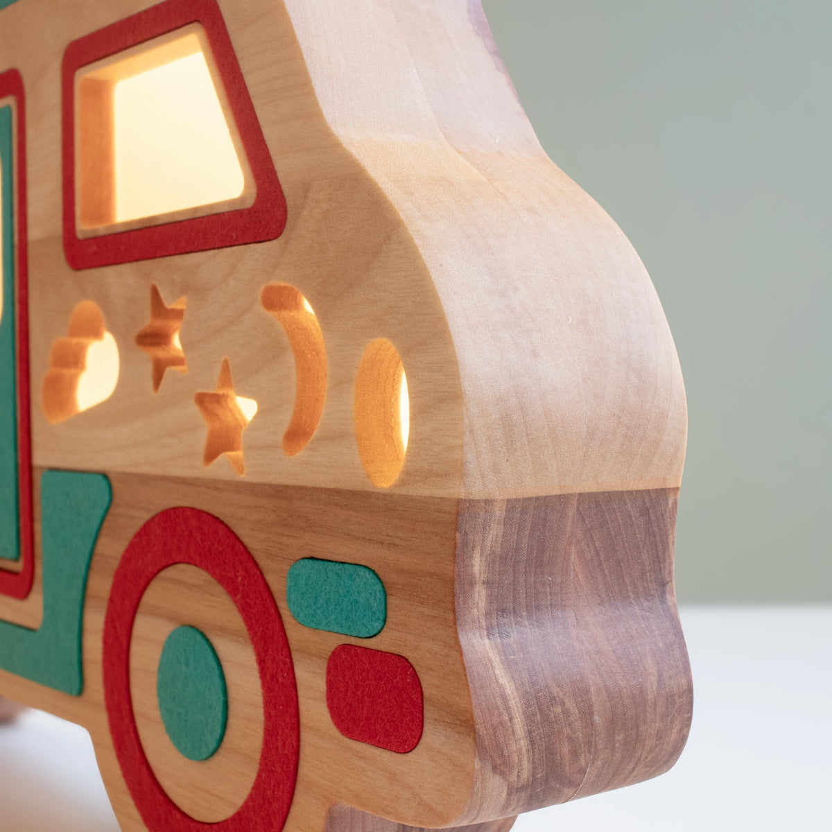 Personalized wooden camper van night light